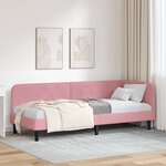 vidaXL Cadre de lit d'angle avec tête de lit Rose 80 x 200 cm Velours