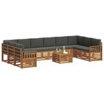 vidaXL Ensemble de canapés d'extérieur 11 pc Naturel et Anthracite