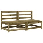 vidaXL Canapés jardin sans accoudoirs coussins 2 Pièces bois pin imprégné
