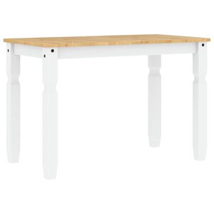 vidaXL Table à manger Corona blanc 112x60x75 cm bois massif de pin