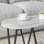 vidaXL Table Basse Gris 80 x 40 x 40.5 cm Bois d'ingénierie et métal