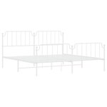 vidaXL Cadre de lit métal sans matelas et pied de lit blanc 200x200 cm