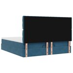 vidaXL Cadre de lit ottoman avec matelas bleu foncé 200x200 cm velours
