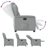 vidaXL Fauteuil inclinable électrique Gris clair Tissu