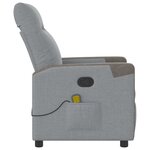 vidaXL Fauteuil de massage inclinable Gris clair Tissu