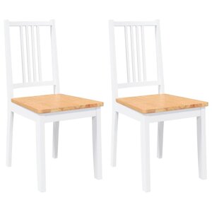 vidaXL Chaises à manger 2 Pièces blanc bois massif caoutchouc
