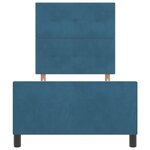vidaXL Lit à ressorts avec tête de lit Bleu foncé 90 x 200 cm Velours
