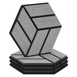 4 Panneaux muraux 30x26 hexagone gris bois