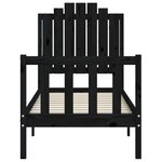 vidaXL Cadre de lit avec tête de lit noir petit simple bois massif
