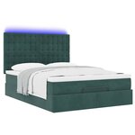 vidaXL Cadre de lit ottoman avec matelas vert foncé 140x200 cm velours