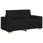 Canapé 3 places en tissu noir avec coussins