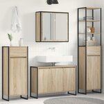 vidaXL Ensemble de mobilier de salle de bain avec tiroir Chêne Sonoma