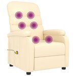 vidaXL Fauteuil de massage Crème Similicuir
