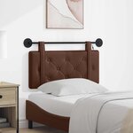 vidaXL Tête de lit suspendue Avec lumière LED Marron Simili cuir