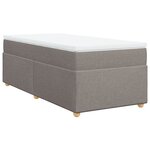 vidaXL Sommier à lattes de lit avec matelas Taupe 100x200 cm Tissu