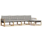 vidaXL Ensemble de canapés d'extérieur 5 pc Blanc et gris clair