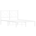 vidaXL Cadre de lit métal sans matelas et tête de lit blanc 120x190 cm