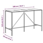 vidaXL Ensemble de bar de jardin 7 Pièces avec coussins gris poly rotin