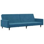 vidaXL Canapé-lit à 2 places avec repose-pied bleu velours