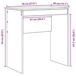 vidaXL Bureau Gris béton 70 x 40 x 76 cm Bois d'ingénierie