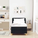 Lit avec sommier et matelas vidaXL Noir 80x200 cm en tissu
