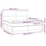 vidaXL Sommier à lattes de lit avec matelas LED Gris foncé 200x200 cm