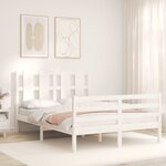 vidaXL Cadre de lit sans matelas blanc 120x200 cm bois massif