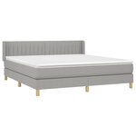 vidaXL Sommier à lattes de lit avec matelas Gris clair 180x200cm Tissu