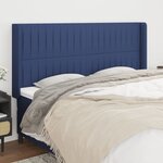 vidaXL Tête de lit avec oreilles Bleu 183x16x118/128 cm Tissu