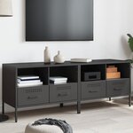 vidaXL Meubles TV 2 Pièces noir 68x39x50 5 cm acier laminé à froid