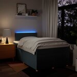 vidaXL Sommier à lattes de lit avec matelas bleu 120x190 cm tissu