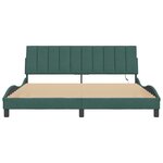 vidaXL Cadre de lit avec lumières LED vert foncé 180x200 cm velours