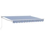vidaXL Auvent rétractable Bleu et Blanc 3 5 x 2 m