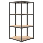 vidaXL Étagère d'angle à 4 niveaux Anthracite Acier bois d'ingénierie