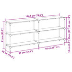 vidaXL Table console avec dessus en verre noir 194 5x30x81 cm acier