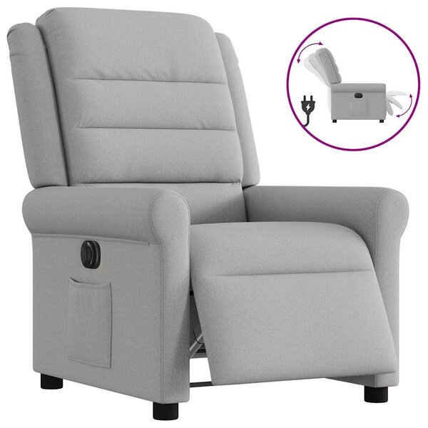 vidaXL Fauteuil inclinable électrique gris nuage tissu
