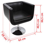 vidaXL Chaise de bar Noir Similicuir