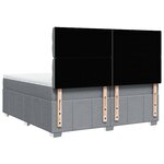 vidaXL Sommier à lattes de lit avec matelas Gris clair 200x200cm Tissu