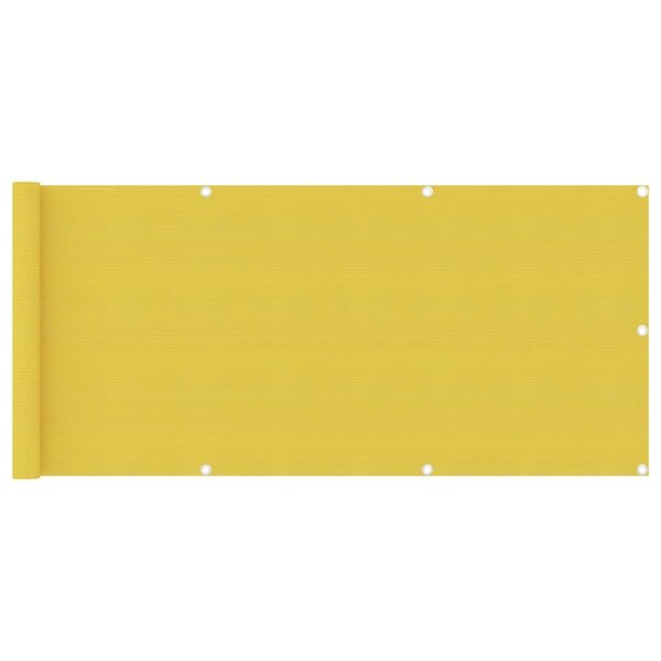 vidaXL Écran de balcon Jaune 75x500 cm PEHD