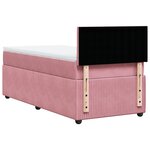 vidaXL Sommier à lattes de lit avec matelas Rose 100x200 cm Velours