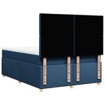 vidaXL Sommier à lattes de lit avec matelas Bleu 140x190 cm Tissu