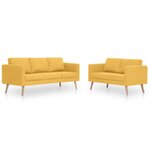 vidaXL Ensemble de canapé 2 Pièces tissu jaune