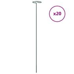 vidaXL Piquets pour plantes de jardin 20 Pièces vert foncé 61 cm acier