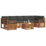 vidaXL Ensemble de canapés d'extérieur 8 pc Naturel et Anthracite