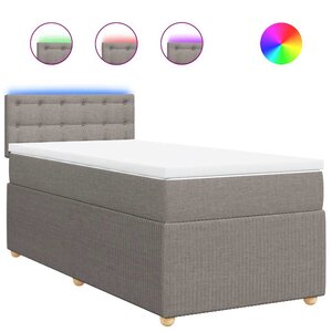 vidaXL Sommier à lattes de lit avec matelas Taupe 90x200 cm Tissu