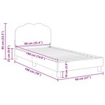 vidaXL Cadre de lit pour enfants avec tête de lit Gris clair 90x190 cm