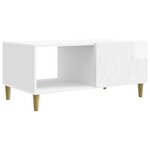 vidaXL Table basse Blanc brillant 90 x 50 x 40 cm Bois d'ingénierie
