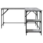Bureau table poste de travail meuble d'ordinateur informatique étude sonoma 139 x 139 x 75 cm bois d'ingénierie gris 02_0023949