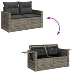 vidaXL Canapé de jardin 10 pièces avec coussins gris en poly rattan acacia