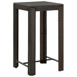 vidaXL Ensemble de bar de jardin avec coussins 5 Pièces marron poly rotin